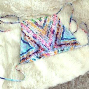 Mara Hoffman Rainbow Roll Bikini Top M